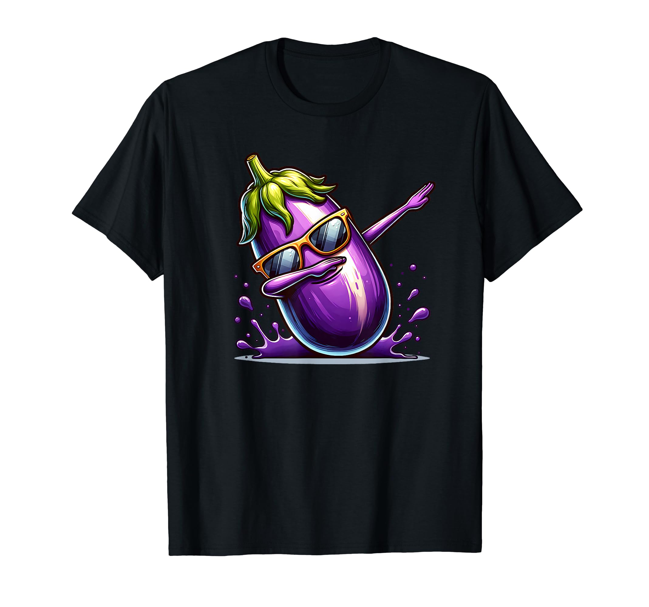 

Cool dubbing eggplant wearing sunglasses T-shirt