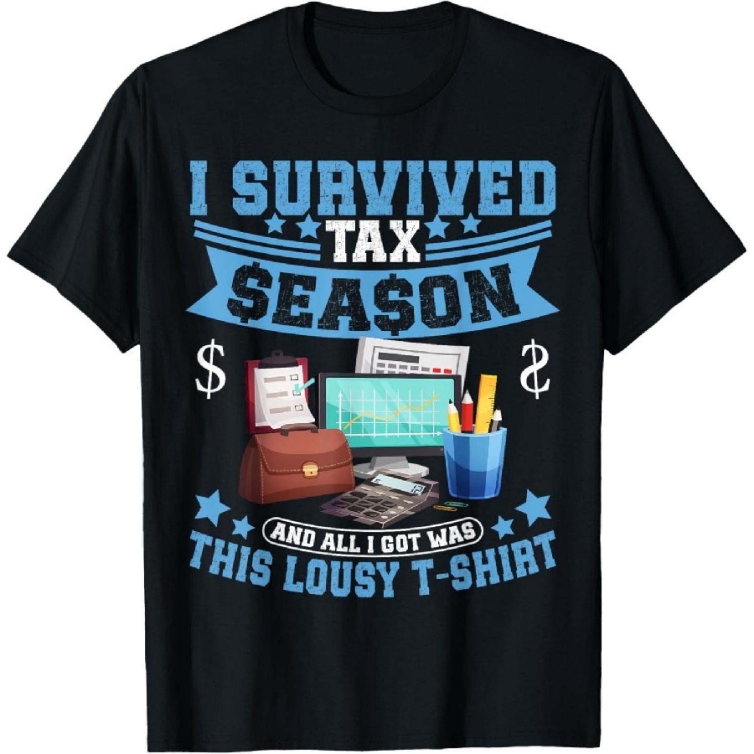 

Я пережил налоговый сезон Бухгалтерский учет Налоговый сезон Сертифицированный бухгалтер Футболка XXXXXL чёрный