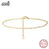 Effie Queen Fashion Simple Paperclip Link Chain Anklet 925 Sterling Silver Sexy Beach Bare Foot Chain Bracelet Jewelry Gift SA26