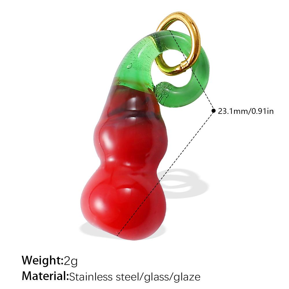 Fresh and Cute DIY Watermelon Grape Fruit Pendant Exquisite Small Glass Pendant Accessories Collection