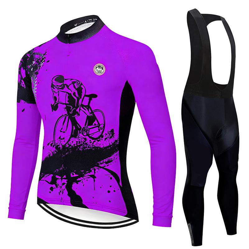 Team 2026 New Spring /Autumn Men Cycling Jersey Long Sleeve Set MTB Bike Clothing Maillot Ropa Ciclismo Racing Bicycle Clothes