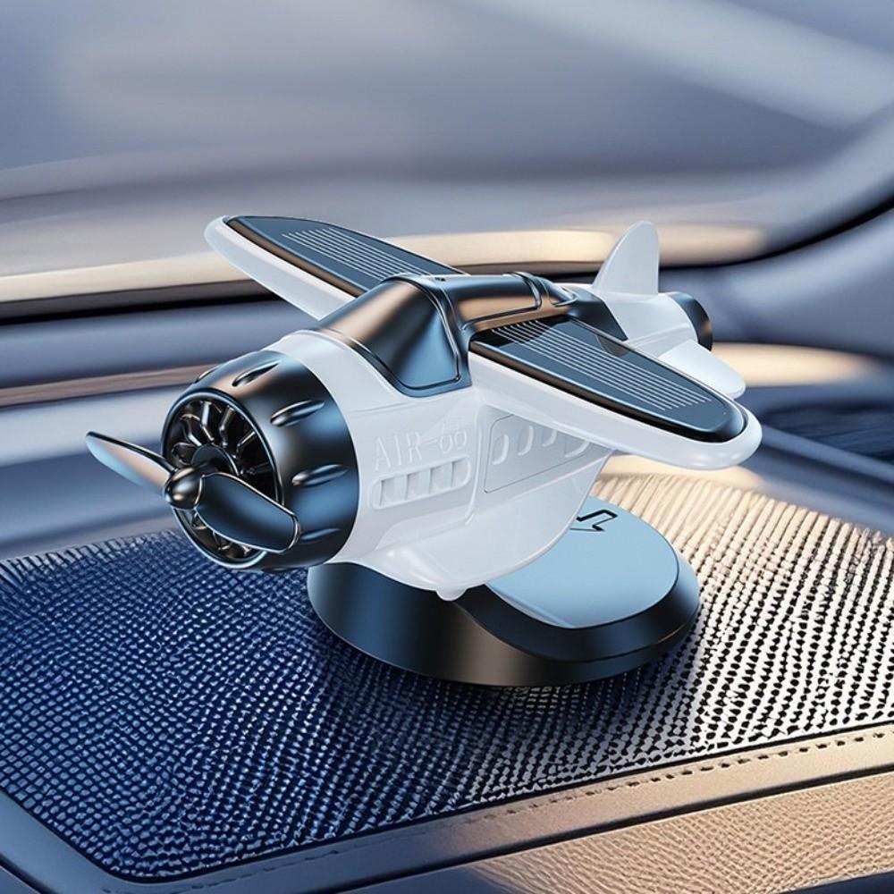 360° Rotary Car Center Console Decorations Solar Powered Aircraft Ornaments  Dashboard Ornament