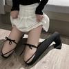 Sweet JK Lolita-style mid-calf socks, versatile and slimming, thin cross-tie over-the-knee black stockings for beautiful legs
