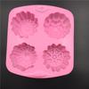 Non-stick 4 even pudding Jelly Mooncake Mold handmade soap molds flower silicone cake mold heat resistant