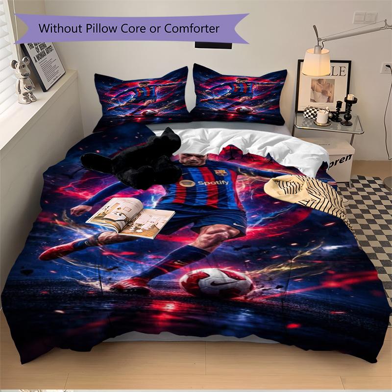 Barcelona Star Action Print 3Pcs Bedding Setduvet Cover With 2 Bedropillowcase Home Birthday Gift