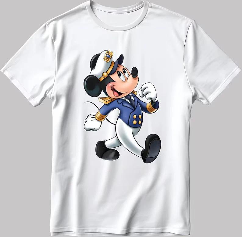 Captain Mickey Cute New White T Shirt S