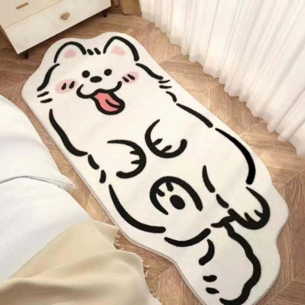 Non Slip Cat Shaped Floor Mat Soft Floor Mat Cartoon Bedroom Rug  for Bedroom