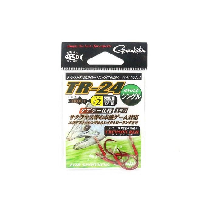 Gamakatsu Single Hook TR-24 No.2 5pcs Crimson Red 67883 #2