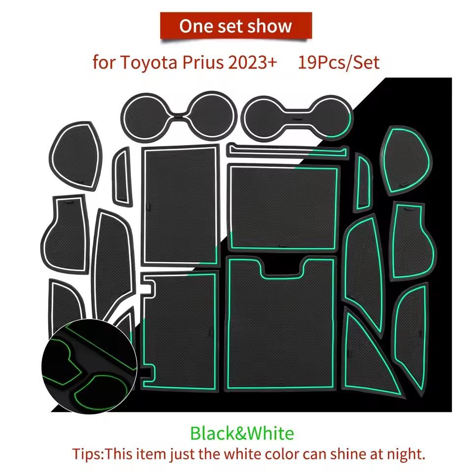 for Toyota Prius 60 2025 2025 Anti-slip Gate Slot Mat Door Groove Pad Cup Holder Car Interior Accessories