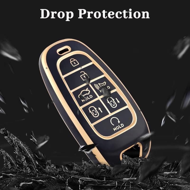 Car Key Cover for 2022 Replacement 7 Buttons Remote Key Fob Case Full Protection Sleeve Flexible Protective Shell