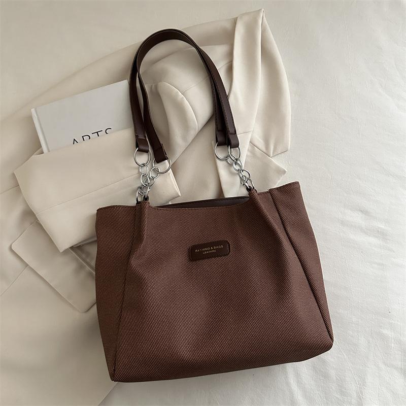 

Простая и вместительная сумка-тоут, повседневная большая сумка через плечо, женская новая сумка для поездок на занятия для студенток колледжа 2025 года