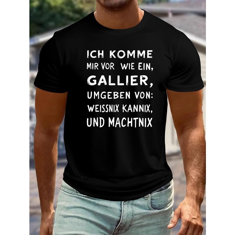 

European Size GALLIER Crinkle Plus Size Men S Tee 4XL чорний
