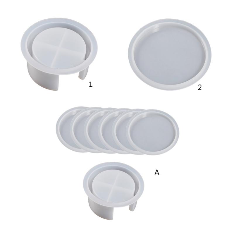 Coaster Resin Molds,Coaster Silicone Mold with Storage Box Mold,Epoxy Resin Molds for DIY Resin,Cups Mats,Home Decoratin