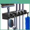 Holder Mop 1pc Broom Wall Mounted Garden Tool Organizer Garage Organization And Storage Utility Rack 5 Slots 6 Hooks