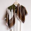 Premium retro oblique silk scarf large square scarf fashionable versatile printing imitation silk dust-proof shawl headscarf scarf