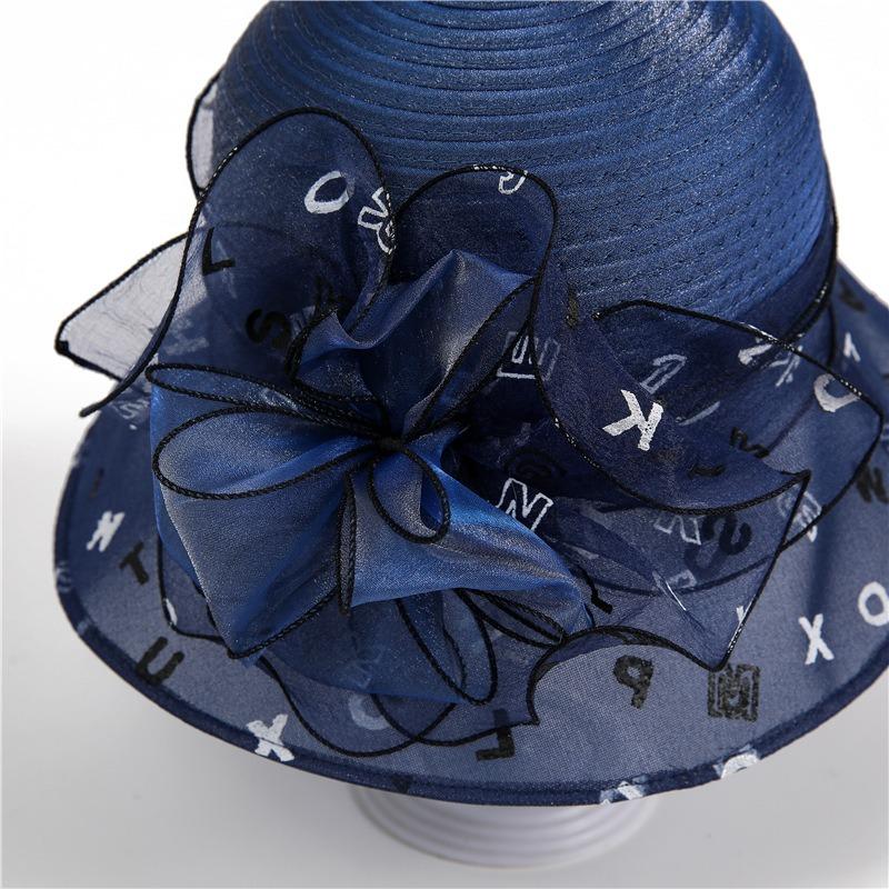Elegant temperament organza hat women's spring summer bucket hat versatile top hat travel sun hat