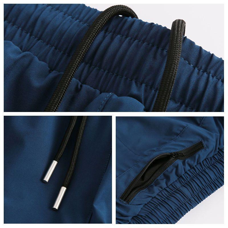 Pantaloni scurți pentru bărbați, cu uscare rapidă, respirabili, lejeri, anti-explozie, cu căptușeală dublă, cu buzunar în spate, pentru alergare, maraton, atletism pe pistă