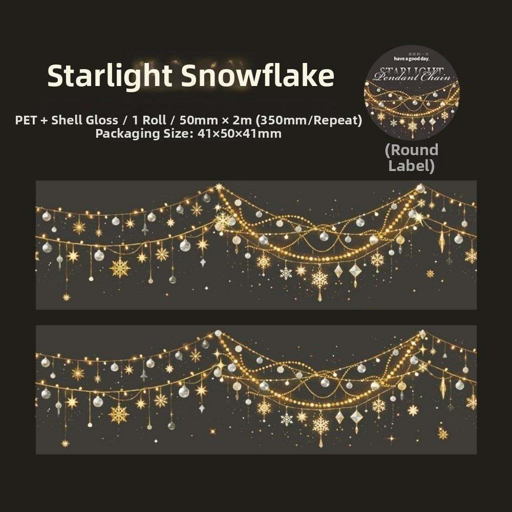 Adhesive PET Tape Decorative Scene Theme DIY Material Decorative Tape Starlight Design Painting Tape Journal Decor