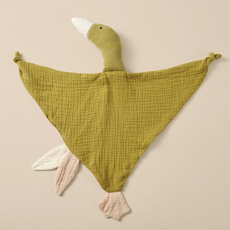 Toalla calmante para calmar Muñeco para dormir Manta de muselina de algodón Manta de seguridad Patos lindos Juguete para acurrucarse Juguete para dormir para niños