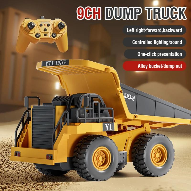 Non-Toxic 2.4G Alloy Rc Excavator Dump Truck Bulldozer Remote Control Multi-Functional Engineering Vehicle Children'S Toys For Kids Gifts