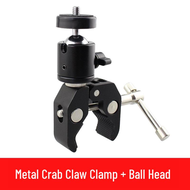 Mobile Live Streaming Stand with Metal Extension, Rotating Ball Head & Double 1/4 Clip - Multi-functional Desktop Magic Arm.