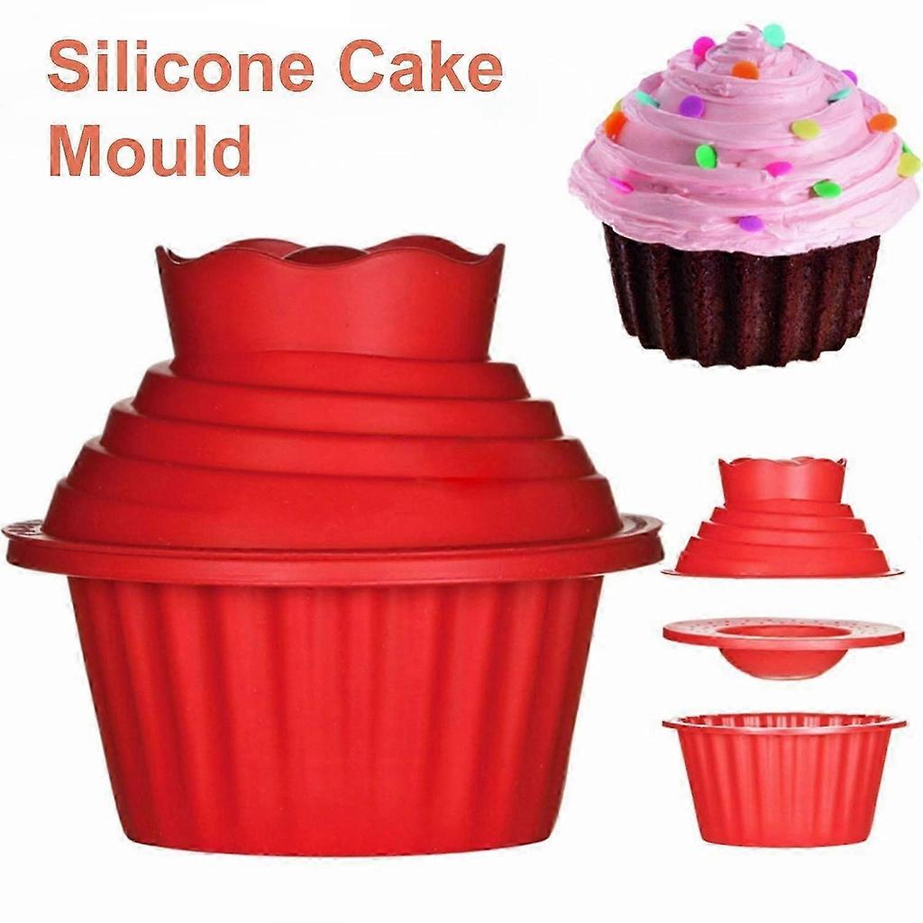 3 Pack Giant Big Silicone Cupcake Cake Mould Top Cupcake Bake Set Baking Mold Cake Bake Tool