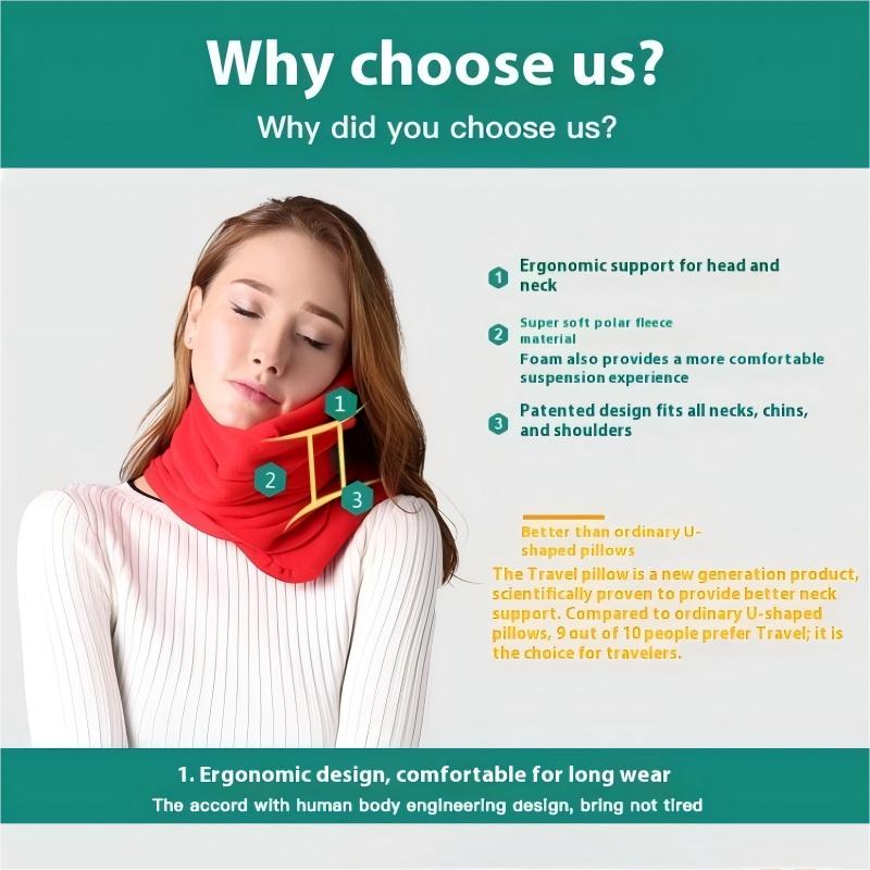 Ergonomiczna Podróżna Poduszka na Szyję Podparcie do Spania w Samolocie Komfort Szyjny Przenośna na Kemping Samochód Biuro Drzemka Odpoczynek z Regulowanym