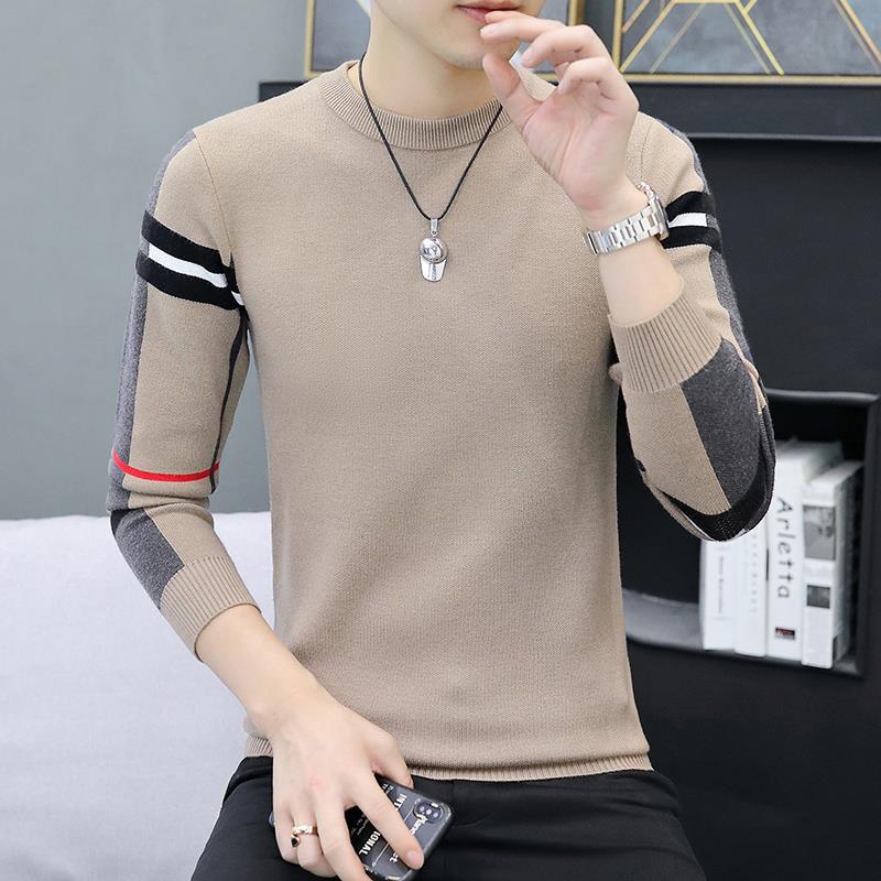 Winter New Sweater Men's Knitted Sweater Versatile Casual Comfortable Striped Fashion Men's Top