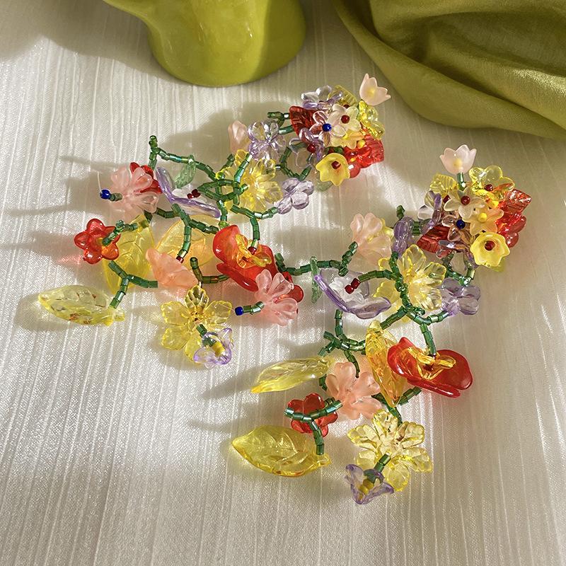 Mori Butterfly Flower Green Earrings Temperament Versatile Stud Earrings Personality Sweet Small Fresh Earrings