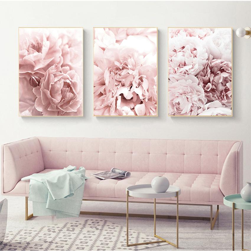 Picture Scandinavian Wall Art Living Room Decor Flower Poster Peony Print Roses Floral Canvas Painting
