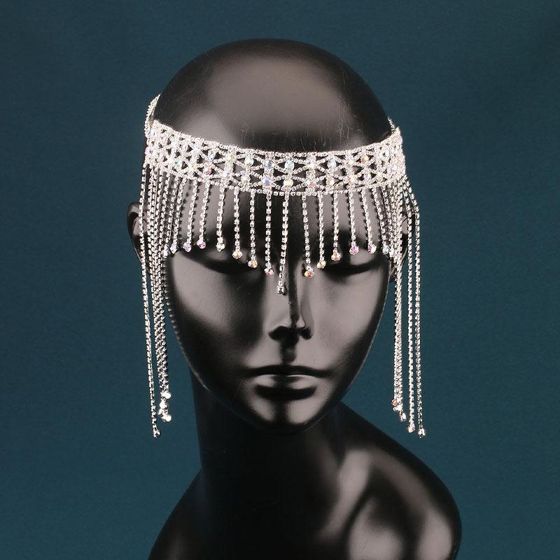 1 Pieza Cadena para la Cabeza de Boda Joyería Malla Hueca Tocado para Mujeres Diadema de Lujo Gorro Sombrero Accesorios para el Cabello