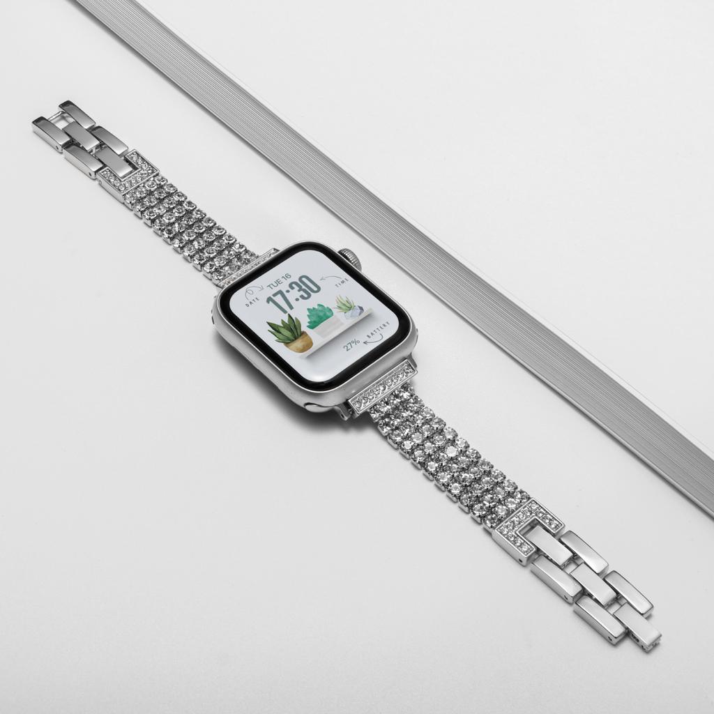 Diamant Slanke Band voor Iwatch Ultra 3/2 49mm 44 45 38 31 40 46mm Bling Dames Band voor Apple Watch Series 11 10 9 8 7 6 5 4 se3