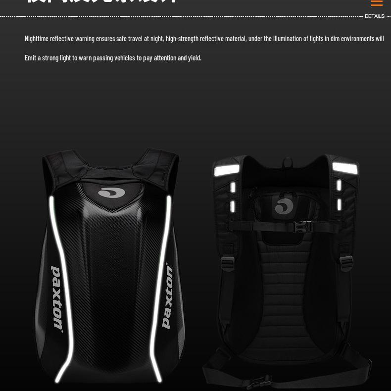 Men's Large Capacity Water-Repellent Motorcycle Helmet Bag with Quick Release for Outdoor Riding