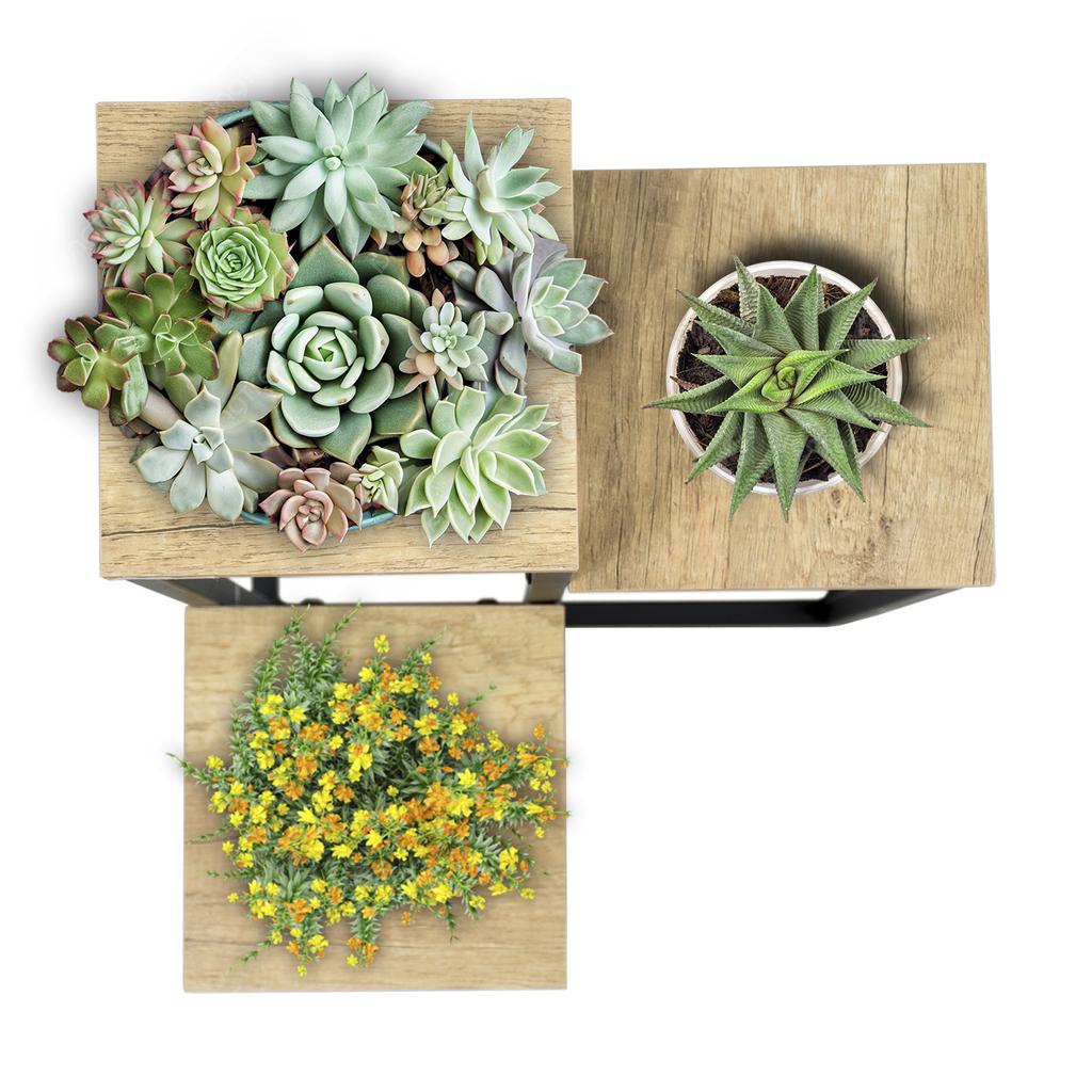 Metal standing flower stand for flowers and plants, 3-level shelf, loft 68