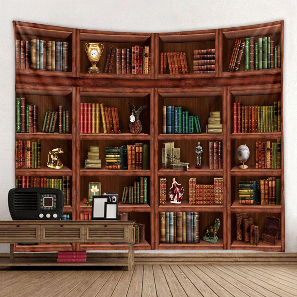 Room Decoration Tapestry Wall Hanging Magic Bookshelf Library Hippie Aesthetic Art Background Poster Used For Home Dormitory