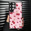 Cherry Bow Sweet Soft Phone Case For Samsung Galaxy S26 Ultra S25 Edge S24 FE S23 Plus S22 S21 + S20 Plating Anti-Fall Fundas