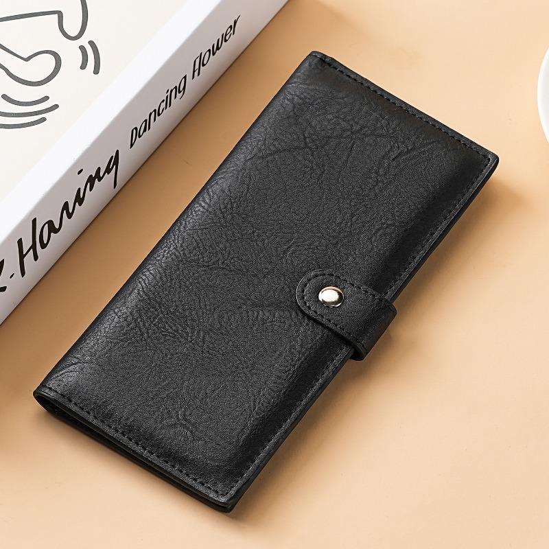 Vintage Long Wallet Men Women PU Leather Clutch Wallet Multi Card Holder Zipper Coin Pocket Business Wallet