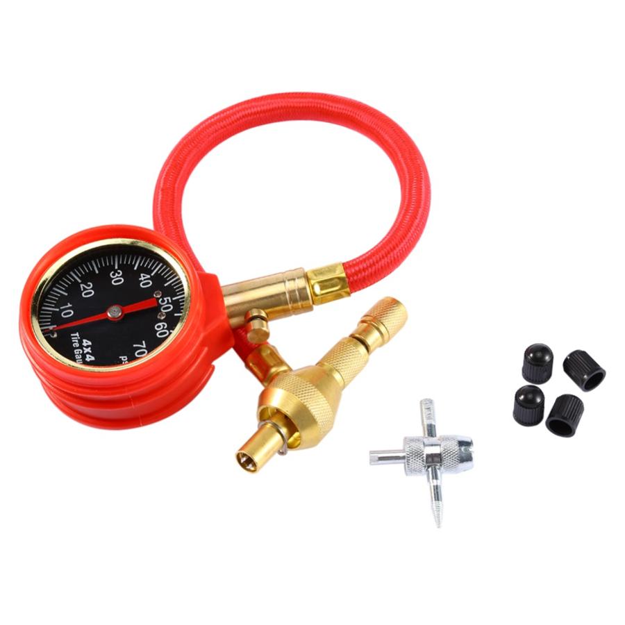 0-75PSI Tyre Deflator Rapid Tire Air Pressure Gauge Pointer Type Dial Valve Tool
