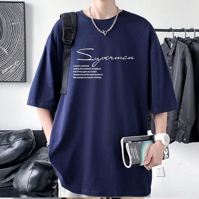 Men's Oversized Drop Shoulder T-Shirt 100% Cotton Streetwear Loose Tee