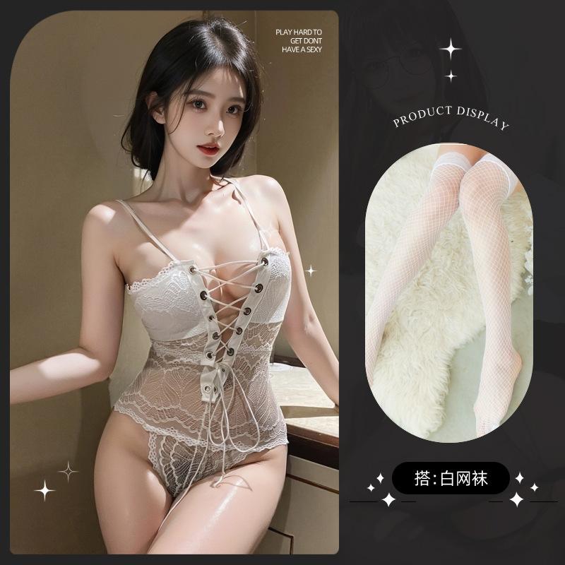 Sexy lingerie sexy sleeveless vest women's small breasts gather pure desire suspender temptation hot passion lace nightdress