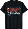 Merry Christmas Buffalo Plaid Santa Hat T-shirt