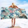 Tropisches Monstera-Blatt bedrucktes Strandtuch Schnelltrocknendes Polyester Badetuch Grünes Palmen-Sandfreies Handtuch für den Sommerurlaub