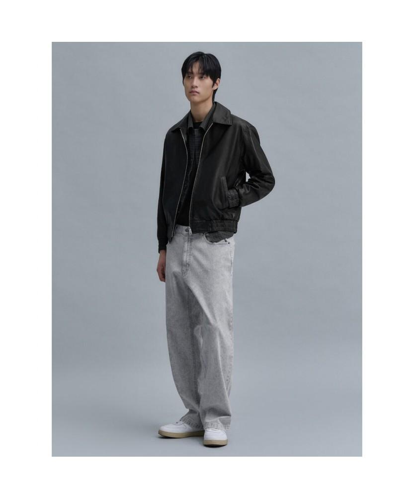SHIFT.G Washed Wide Denim Pants Light Gray
