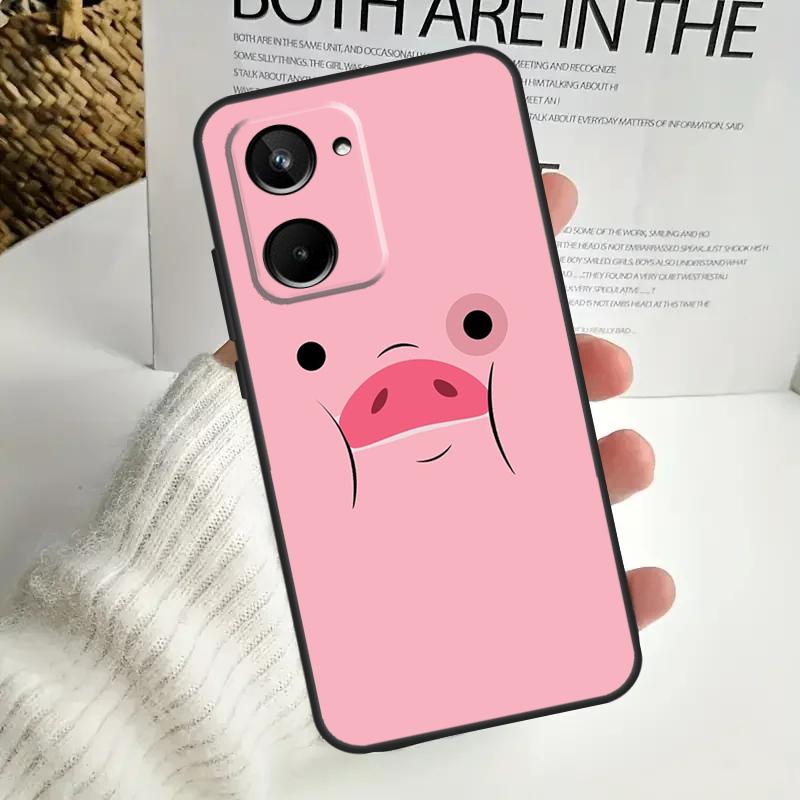 Cartoon Pig Case For Realme 9 10 11 12 Pro Plus GT5 GT Neo5 C21Y C25s C30 C31 C33 C35 C51 C53 C55 C67