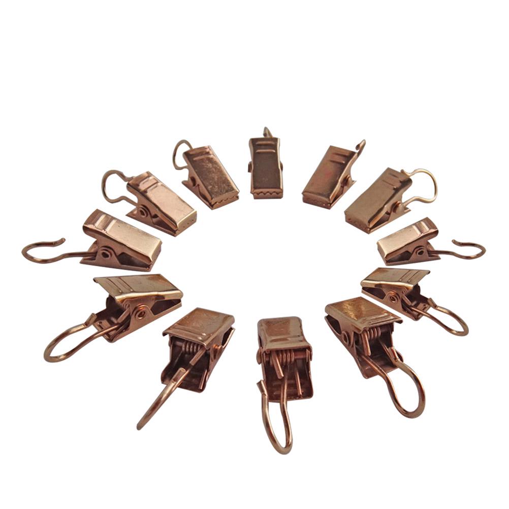 60 pcs Curtain Clips Iron Drapery Rings Anti-Skid For Small Pockets Tabs Golden Clip Ring Drapery Hook Curtain Loop With Clip золотистый