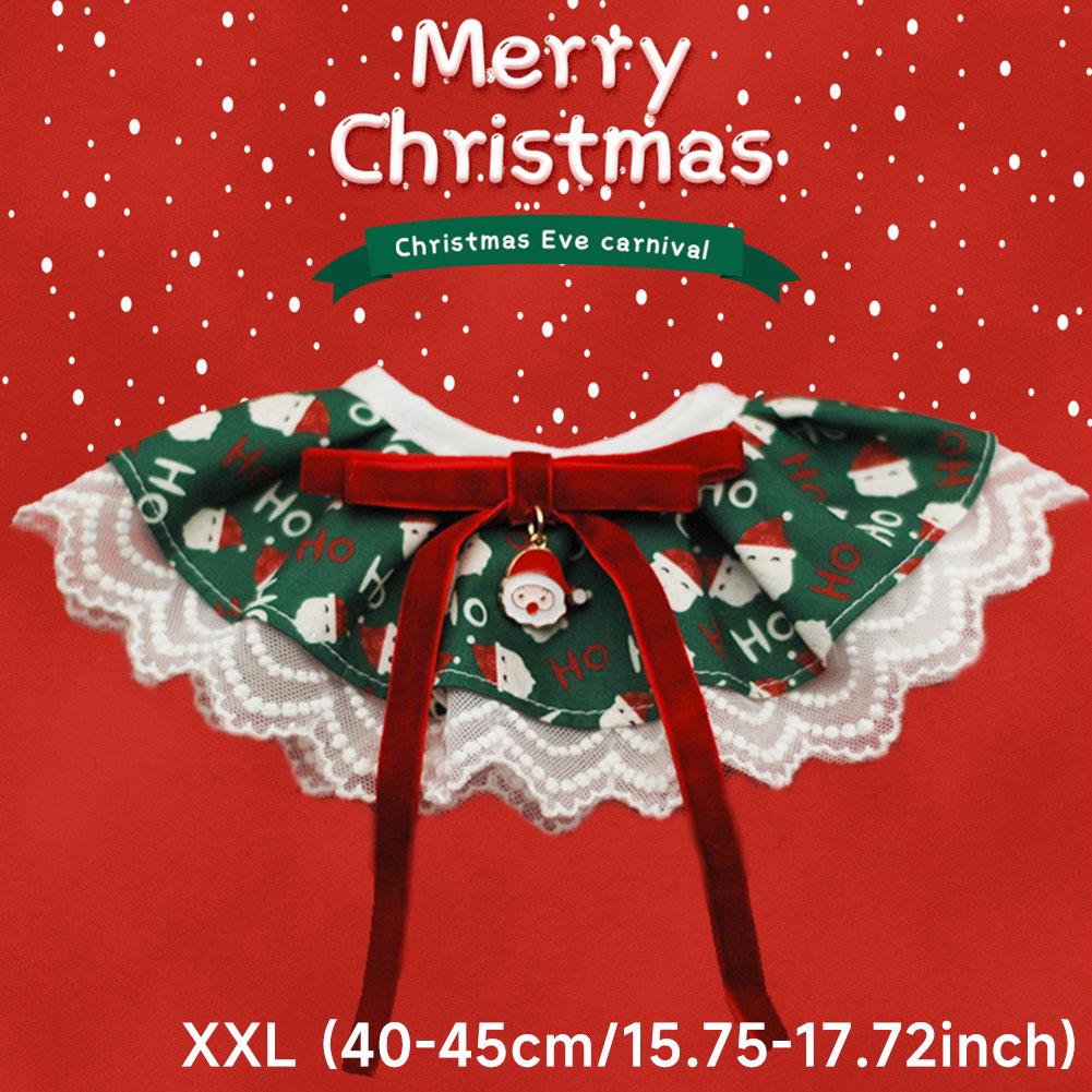 Weihnachten Katze Hund Sabberlätzchen Spitze Speicheltuch Verstellbares Haustierkostüm Zubehör