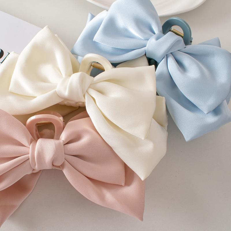 Large Bow Hair Clip Women Sweet Luxurious Shark Clip Cute Versatile Hair Accessories
