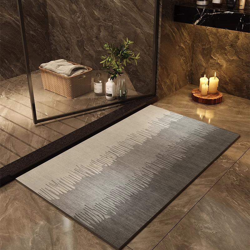 Quick-Dry, Non-Slip Diatomaceous Earth Bathroom Mat - Stylish, Absorbent, Cut-to-Fit, Stain & Wear Resistant