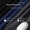 LangSha Modal Silk Socks for Men, Mid-Calf Length, Summer Thin Style, Large Size, Antibacterial, Black Business Socks, 4 Pairs for Spring And Autum
