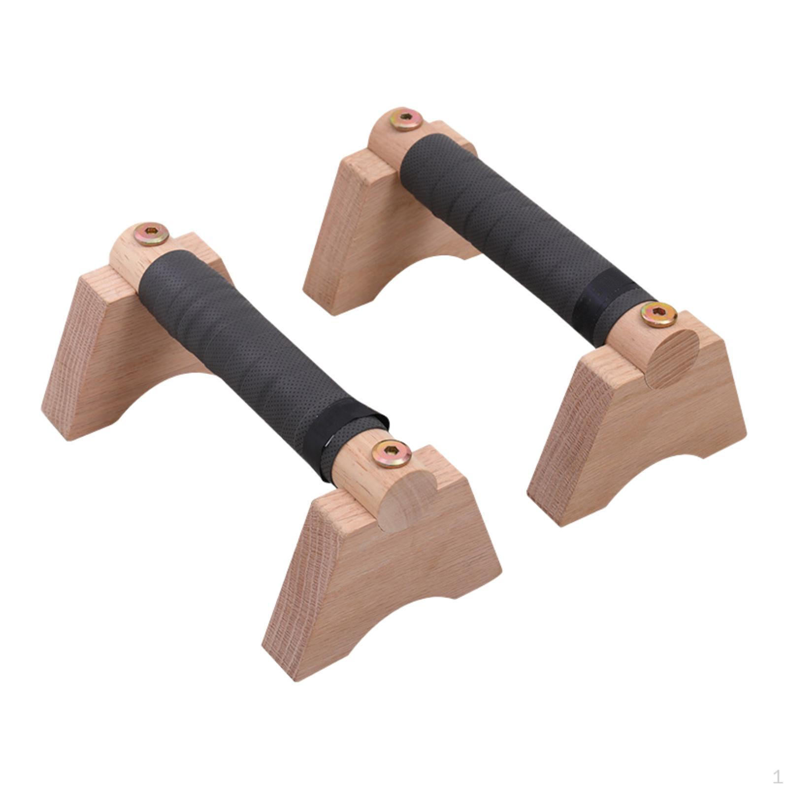 

2 Pack Wooden Push Up for Strength Training, Men And Women, Handles, Parallelepipe Body Khaki S